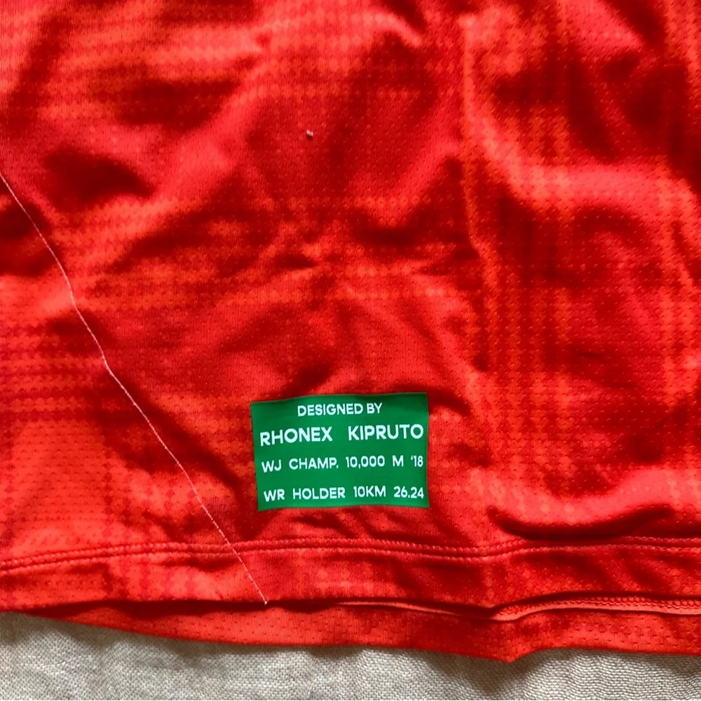 Adidas Rare Rhonex Geometric Red Aeroready Racing Singlet Running Tank Top